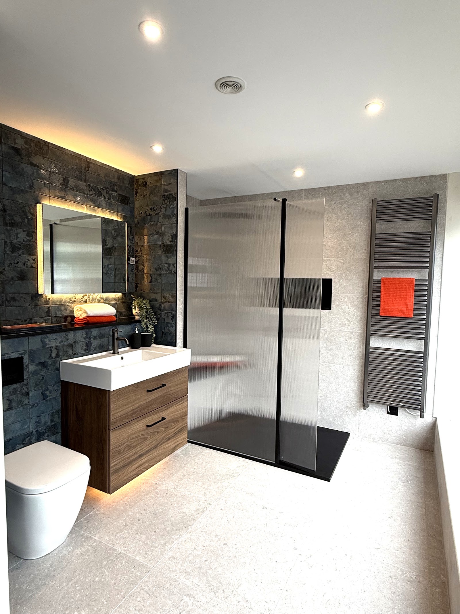 A shower cubicle turned into a wet room